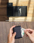 VULKIT Credit Card Holder RFID Blocking Leather Automatic Pop Up Wallet Aluminum Slim Pocket Business Card Case...