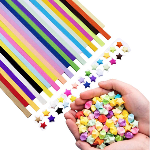 Origami Paper Stars, Colorful Handcraft Origami Lucky Star Paper DIY Paper Arts Creativity Hand Art Crafts (27 color mixed pack (1350) sheets)...