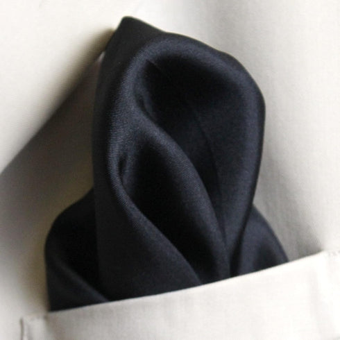 Fine Black 100% Silk Pocket Square for Men Full-Sized 17"x17"...