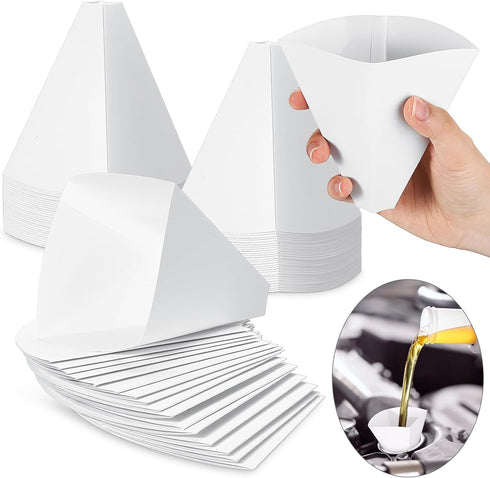 50 Pcs Disposable Paper Funnels for Motor Oil 10 Oz Large Engine Oil Funnel Single Use Paper Cone Funnel for Gas Car Oil Change Fluid Automotive U...