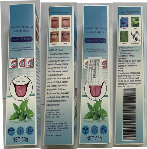 Oral Hygiene Brush & Tongue Cleansing Gel, Probiotic Tongue Cleaning Gel Set,Tongue Cleaning Paste, Maintain Oral Health (2pcs-Mint&Peach)...