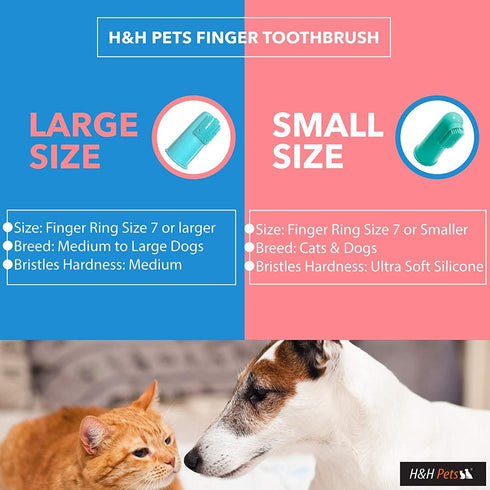 Professional Dog Finger Toothbrush by H&H Pets,Pack of 4...