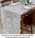ShinyBeauty Lace-Table-Runner 30x120-Inch White Lace Table Cloth Runner Vintage Lace Table Cover Rustic Runner Party Tablecloth Floral Embroidered...