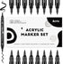 Arrtx 8 Pack Black Acrylic Paint Pens, Dual Tip Acrylic Paint Markers for Rock Painting, Graffiti, Paper, Wood, Ceramic, Fabric, Glass, Canvas, Pl...