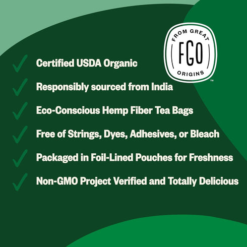 FGO Organic Moringa Tea, 100 Count, Eco-Conscious Tea Bags, Resealable Bag, Caffeine Free, Packaging May Vary (Pack of 1)...