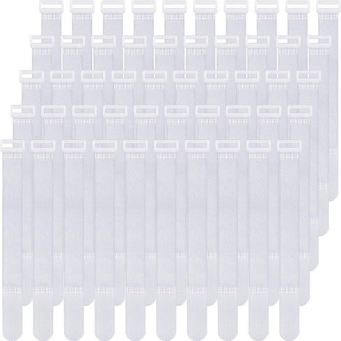 Pasow Adjustable Cable Ties Organizer Fastener with Plastic buckle (White 12Inch 50Pcs)...