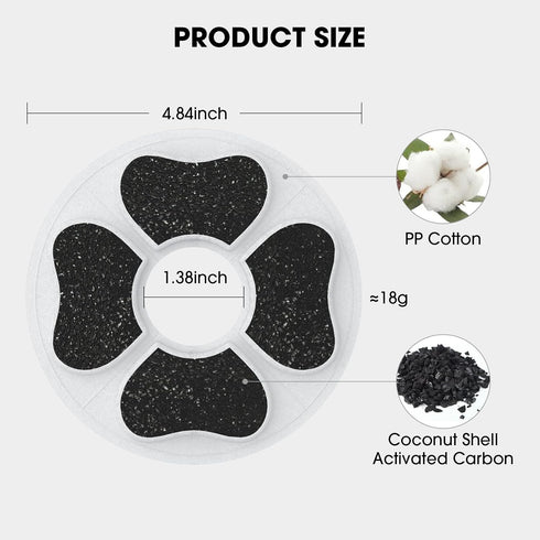 16 Packs Cat Water Fountain Food Grade Replacement Filters & Sponges for 74oz, 135oz Automatic Pet Water Fountain Dog Water Dispenser(8 Carbon Fil...