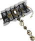 Women Gothic Pirate Skull Steampunk Gear Bracelet Jewelry Accessory Wristband with Finger Ring...