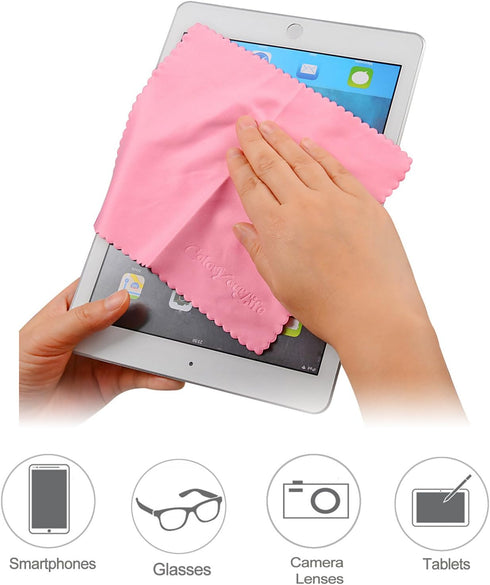 10-Pack Microfiber Cleaning Cloths for Smart phones, Laptops, Tablets, Lenses, LCD Monitor, TV, Camera, Glasses, Optics Etc...