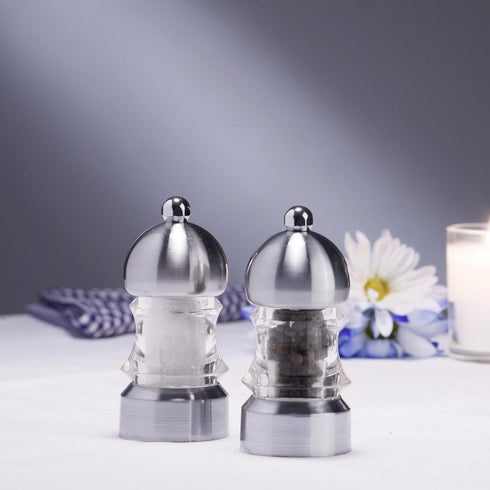 Chef Specialties 3.5" Metro Pepper Mill and Salt Mill Set, Clear...