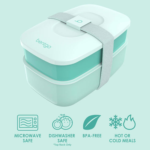 Bentgo Classic - Adult Bento Box, Stackable 3-Compartment Lunch Box with Removable Utensil Set and Sealing Strap, BPA-Free, Food Container Ideal f...