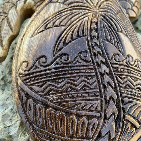 6-Inches Imitative Wood Carving Sea Turtle Statue Resin Hawaiian Turtles Sculpture Garden Tortoise Figurine for Home Decoration Outdoor Patio Lawn...