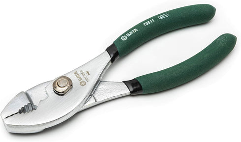 SATA 6-Inch Slip-Joint Pliers, Chrome Vanadium Steel Body, with Green Handles and Rivet Joint Assembly - ST70511ST...