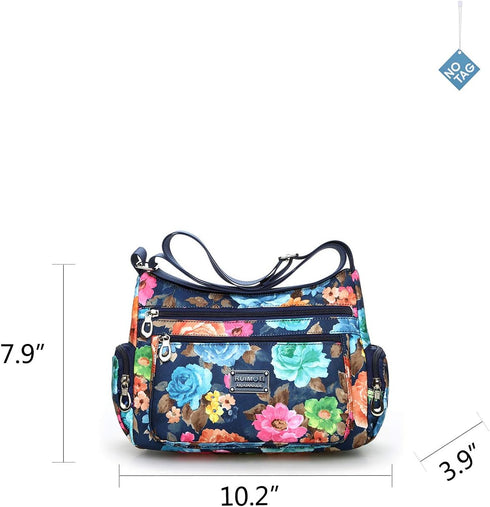 NOTAG Crossbody Bags for Women Nylon Shoulder Bag Floral Multi-Pocket Purses and Handbags...