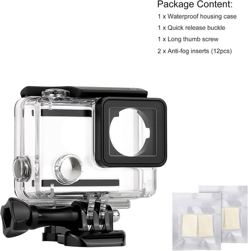 Waterproof Case for GoPro Hero 4 3 3+, 131ft Underwater Protective Housing Accessories Ideal for Scuba Diving, Snorkeling, Surfing, Dive Housing C...