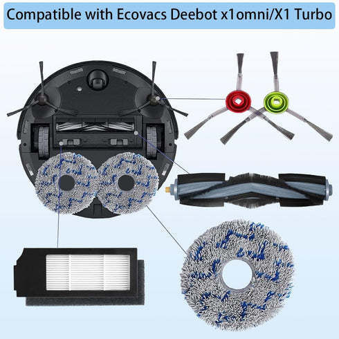 28 PCS Replacement Accessaries Kit Set for ECOVACS DEEBOT X1 Omni Turbo T10 T20 Omni T20/T20 Max/T20 ProRobot Vacuum Cleaner, 2 Main Brush, 8 Side...