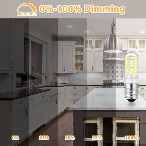 Dimmable E17 LED Bulbs Under Microwave Over Stove Lights, Daylight 6000K 6500K, 40W Incandescent Equivalent, Pack of 2...