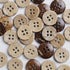 20mm Brown Natural Coconut Shell Buttons 4/5 inch 4 Holes Button Coconut Shell Buttons for Crafts Sewing Wooden Buttons for DIY Crafts 100PCS...