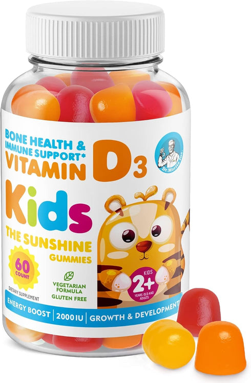 Vitamin D3 Gummies for Kids & Adults 2000 IU - High-Absorption Natural Vitamin D Kids Gummies Supplements 1000IU - Vegetarian Gelatin-Free Immune ...