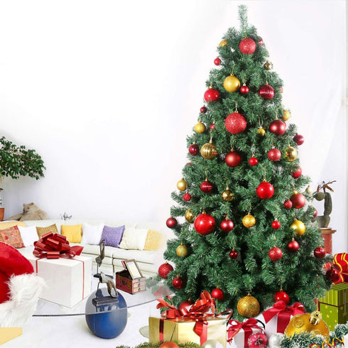 Red & Gold 2.5" Christmas Balls Christmas Tree Decoration Ornaments Shatterproof Hanging Balls for Birthday Halloween Holiday Wedding Decorations ...