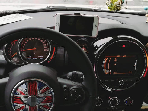 iJDMTOY Behind Tachometer Bolt-On Mount Cell Phone GPS Black Holder Compatible with MINI Cooper R55 R56...
