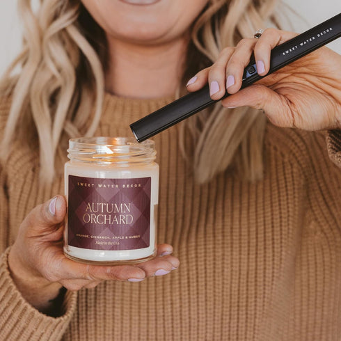 Sweet Water Decor Autumn Candle - Fall Scented Candles with Orange, Lemon, Cinnamon & Amber - 40 Hours Burn Time Soy Candles for Home Scented - Ha...