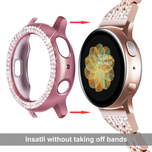 Moonshield MOOISVS for Galaxy Watch 3 Case 41mm Case, Bling Frame Protective Case Compatible for Samsung Galaxy Watch 3 (3 Packs, Rose Gold/Pink/G...