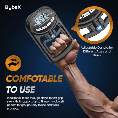Hand Dynamometer Grip Strength Trainer - Electronic Hand Grip Strength Tester Grip Strengthener Hand Exerciser Meter Digital Hand Grip Training Ga...