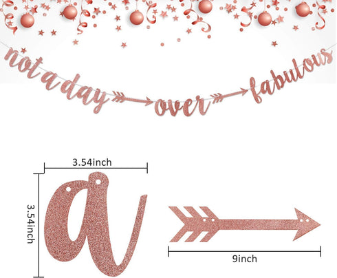 Lnlofen Rose Gold Glittery Birthday Banner - Birthday Decorations Supplies for Women Girls - Great for Bday Party Anniversary Decorations...