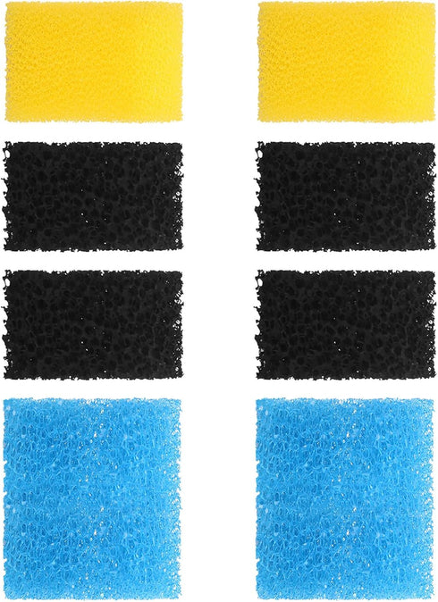 AquaMiracle Fish Tank Filter Replacement Sponges, Aquarium Filter Replacement Parts, Including 2 x Fine Sponge, 2 x Coarse Sponge & 4 x Carbonized...