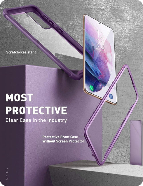i-Blason Ares Series Case Designed for Galaxy S21 5G (2021 Release), Rugged Clear Bumper Case Without Built-in Screen Protector (Purple)...
