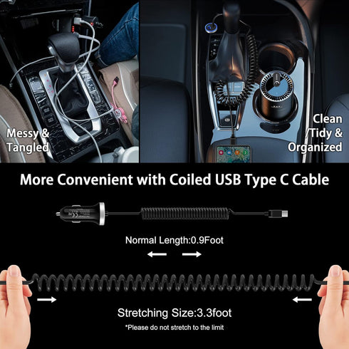 USB C Pixel 8 7a Car Charger,Fast Android Auto Phone Car Plug for Google Pixel 7 Pro Fold 6a 6 5a 5 4 XL,Cigarette Lighter Adapter Type C Coiled C...