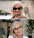 Eyekepper Spring Hinge Striped Reading Glasses (3 Pairs) Men Includes Sunshine Readers (+2.50, Black Transparent/Red Transparent/Grey Lens)...