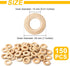 Ira Pollitt 150 Pcs 25 mm/1 inch Wooden Craft Ring Natural Unfinished Mini Wooden Rings Circle Wood Pendant Connectors for DIY Projects Jewelry an...