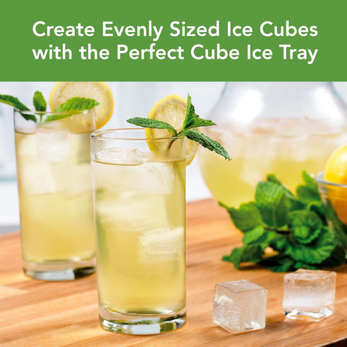 Tovolo Perfect Ice Mold Freezer Tray of 1.25-Inch Cubes for Whiskey, Bourbon, Spirits & Liquor, BPA-Free Silicone, Fade Resistant, Set of 2, Strat...