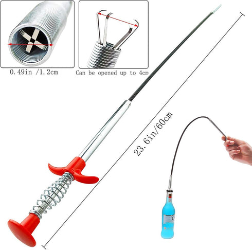 Flexible Grabber Claw Pick Up Reacher Tool With 4 Claws Bendable Hose Pickup Reaching Assist Tool for Litter Pick, Sink Snake Home Sink, Drains, T...