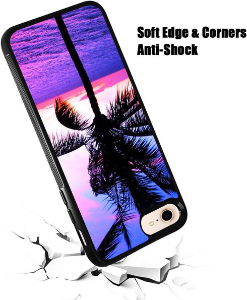 for iPhone 8, iPhone 7, iPhone SE 2 (2020), Art Design Soft Back Case Phone Cover, HOT12377 Palm Tropical...