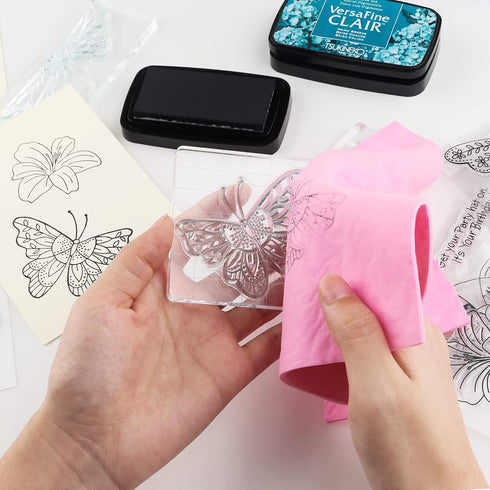 3pcs Stamp ShammySuede ClothStamp Cleaner Super Absorbent Towel3 colors for Stamp Cleaning Cloth...