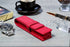 Leather Double Pen Case Pencil Pouch Holder for Two Fountain Ballpoint Rollerball Pens and Pencils (Red)...