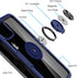 Designed for iPhone 11 Pro Max Case 6.5 inch, Carbon Fiber Design Clear Crystal Anti-Scratch Case with 360 Degree Rotation Ring Kickstand for Appl...