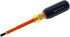 IDEAL Electrical 35-9150 Slotted Insulated Screwdriver Orange, 1/4 x 4 in. Shaft Screwdrivers with Cushion-Grip Handles. Electrician Tool Kits...