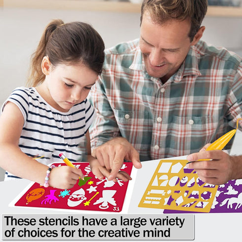30 Pieces Drawing Stencils Set for Kids, Plastic Drawing Painting Stencil Templates for Kids Crafts School Art Projects, Journal Stencil with 400+...