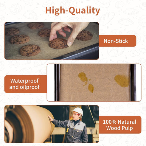 110 Pcs Parchment Paper, 10.7 x 13.6in Parchment Paper Sheets, Unbleached Parchment Paper for Baking, Precut Baking Paper for Baking Cookies, Cook...