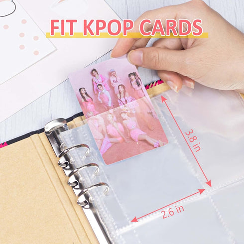 tutata Kpop Photocard Binder, Kpop Photocard Holder Book with Elastic Cord, 25 Sleeves, Hard Cardboard...