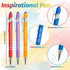 40 Pieces Inspirational Pens Kit - 20 Black Ink Pens Bulk, Bags Included - Motivational Pens Ballpoint with Stylus Tips - Inspirational Gifts Offi...