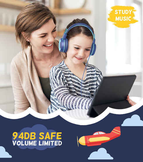 Kids Headphones, Upgrade USB Type C Kids Headphones for School, 94dB Volume Limit Wired On-Ear Headset for Kids/Toddlers/Children/Teens/Boys/Girls...