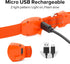 Light Up Dog Collars - Rechargeable LED Dog Collar, Reflective Puppy Collar Dog Lights for Small Breeds Dogs Or Cats (Orange, XS (8.5-11.8inch / 2...