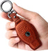 Tukellen for Mercedes Benz Key fob Cover Genuine Leather with Keychain,Leather Key case Protector Compatible C E M S CLS CLK GLK GLC G AMG Series ...