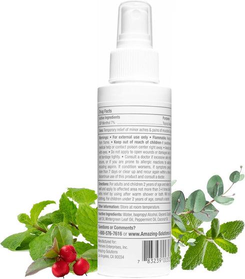 Premiere's Pain Spray All-Natural Menthol & Peppermint Oil Herbal Blend for Joint and Nerve Pain, Muscle Soreness, Sprains, Cramps, Sports Injurie...