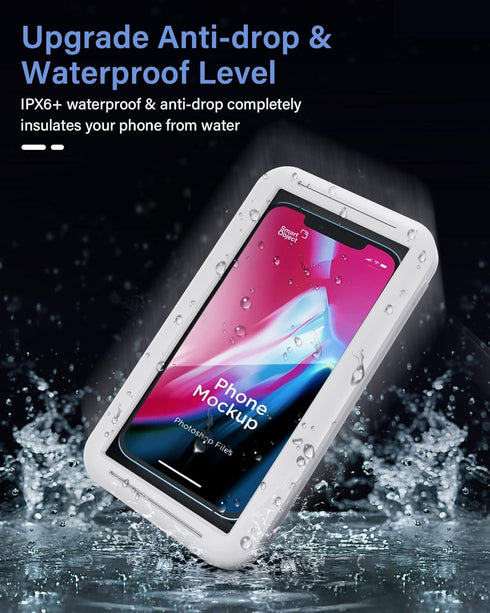 LC-dolida Shower Phone Holder Waterproof 480 Rotation Shower Phone Stand Case Mount for Bathroom Batheub Kitchen Wall Mirro Compatible with iPhone...